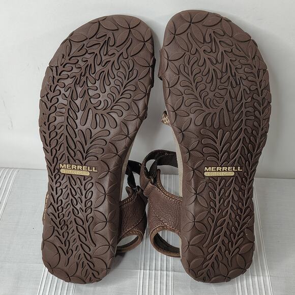 Merrell Dark Earth Sandals Women's Size 10 Dark Brown Casual Beach Summer Fall - Picture 7 of 12